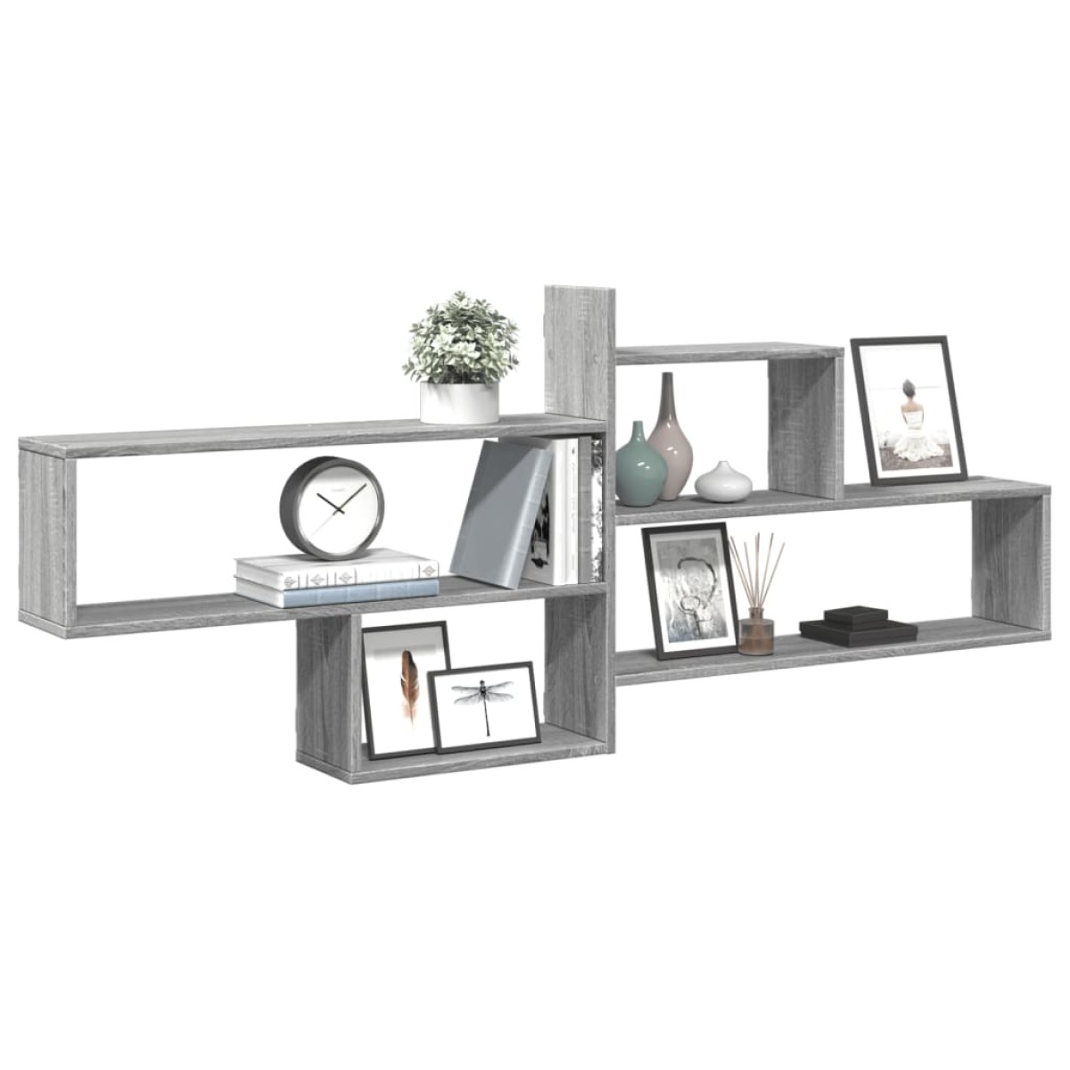vidaXL Ραφιέρα Τοίχου Γκρι Sonoma 167,5x18x68 εκ. Επεξεργασμένο Ξύλο