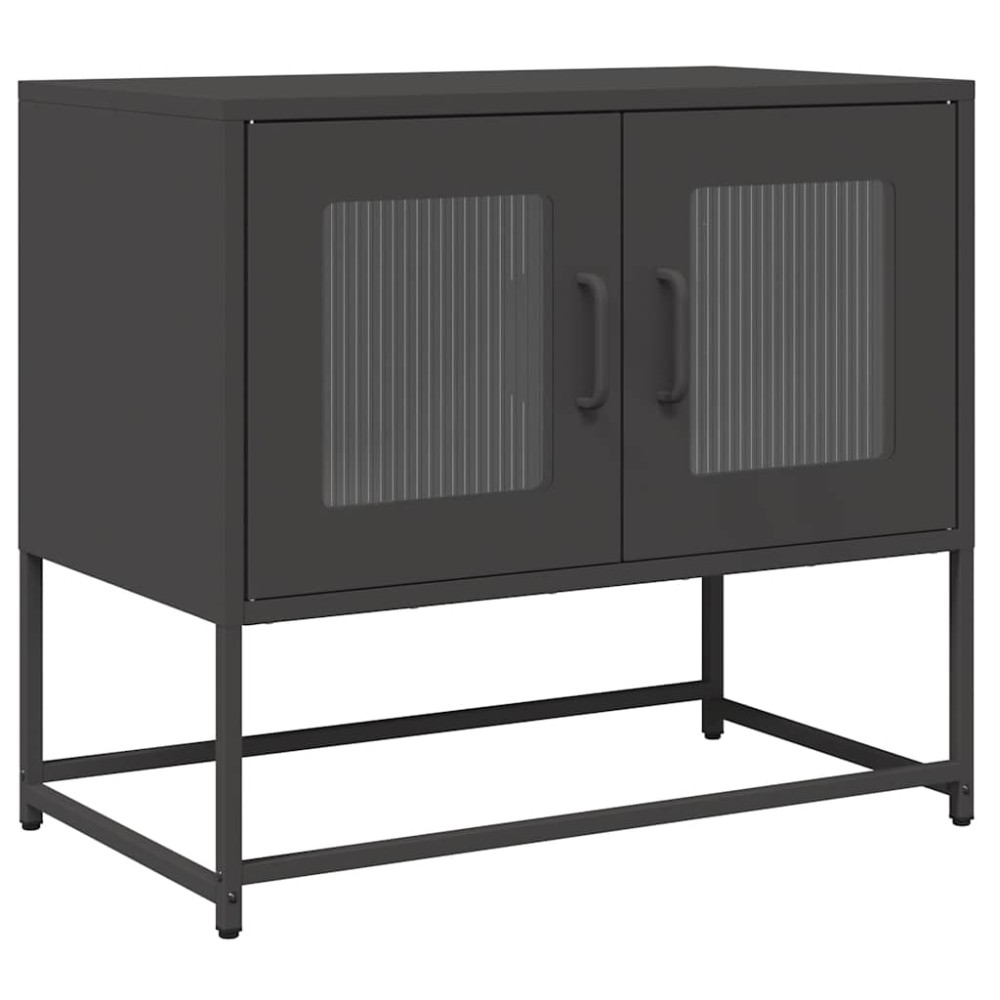 ντουλάπι τηλεόρασης vidaXL Μαύρο 68x39x60,5cm από χάλυβα ψυχρής έλασης