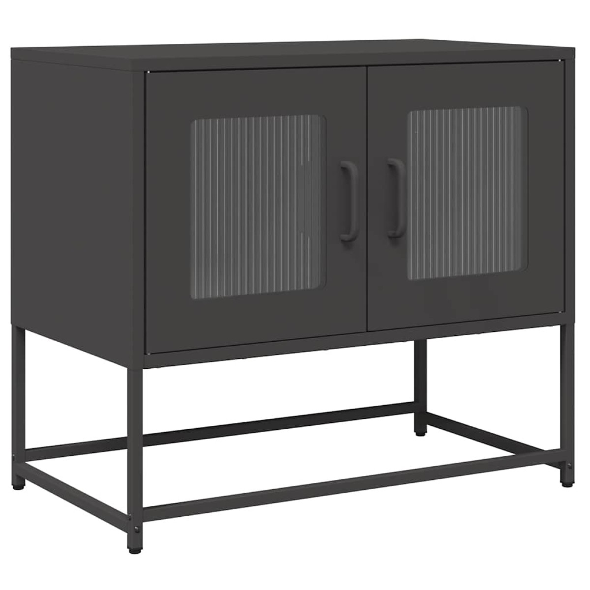 ντουλάπι τηλεόρασης vidaXL Μαύρο 68x39x60,5cm από χάλυβα ψυχρής έλασης