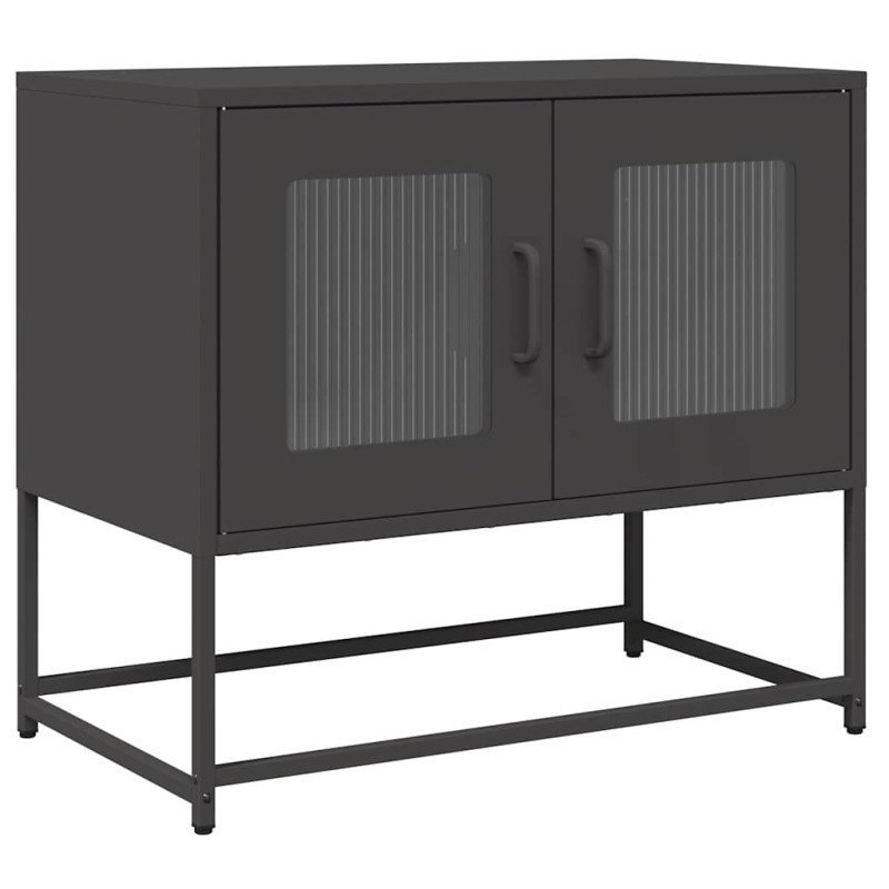 ντουλάπι τηλεόρασης vidaXL Μαύρο 68x39x60,5cm από χάλυβα ψυχρής έλασης