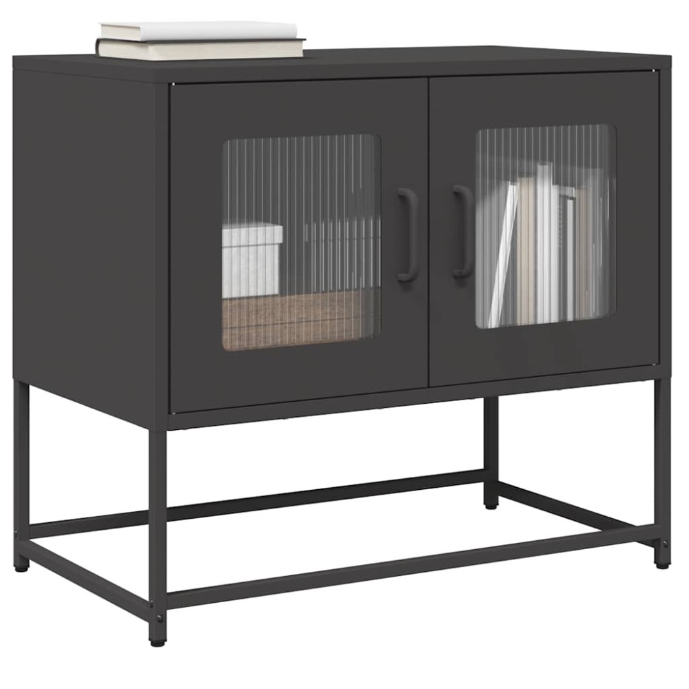 ντουλάπι τηλεόρασης vidaXL Μαύρο 68x39x60,5cm από χάλυβα ψυχρής έλασης