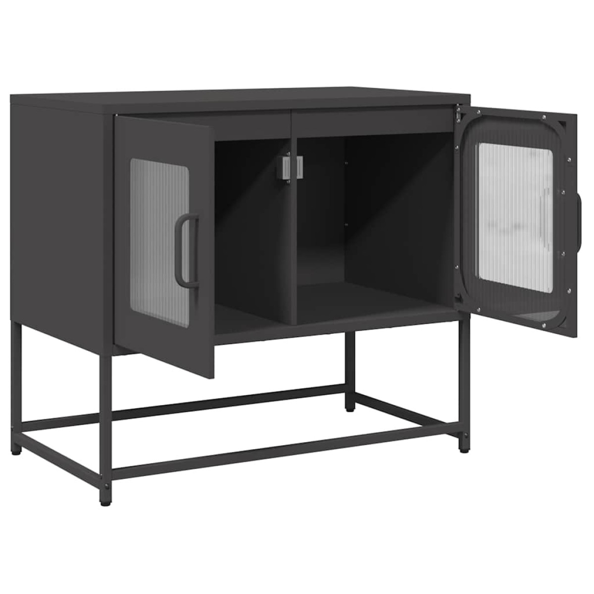 ντουλάπι τηλεόρασης vidaXL Μαύρο 68x39x60,5cm από χάλυβα ψυχρής έλασης