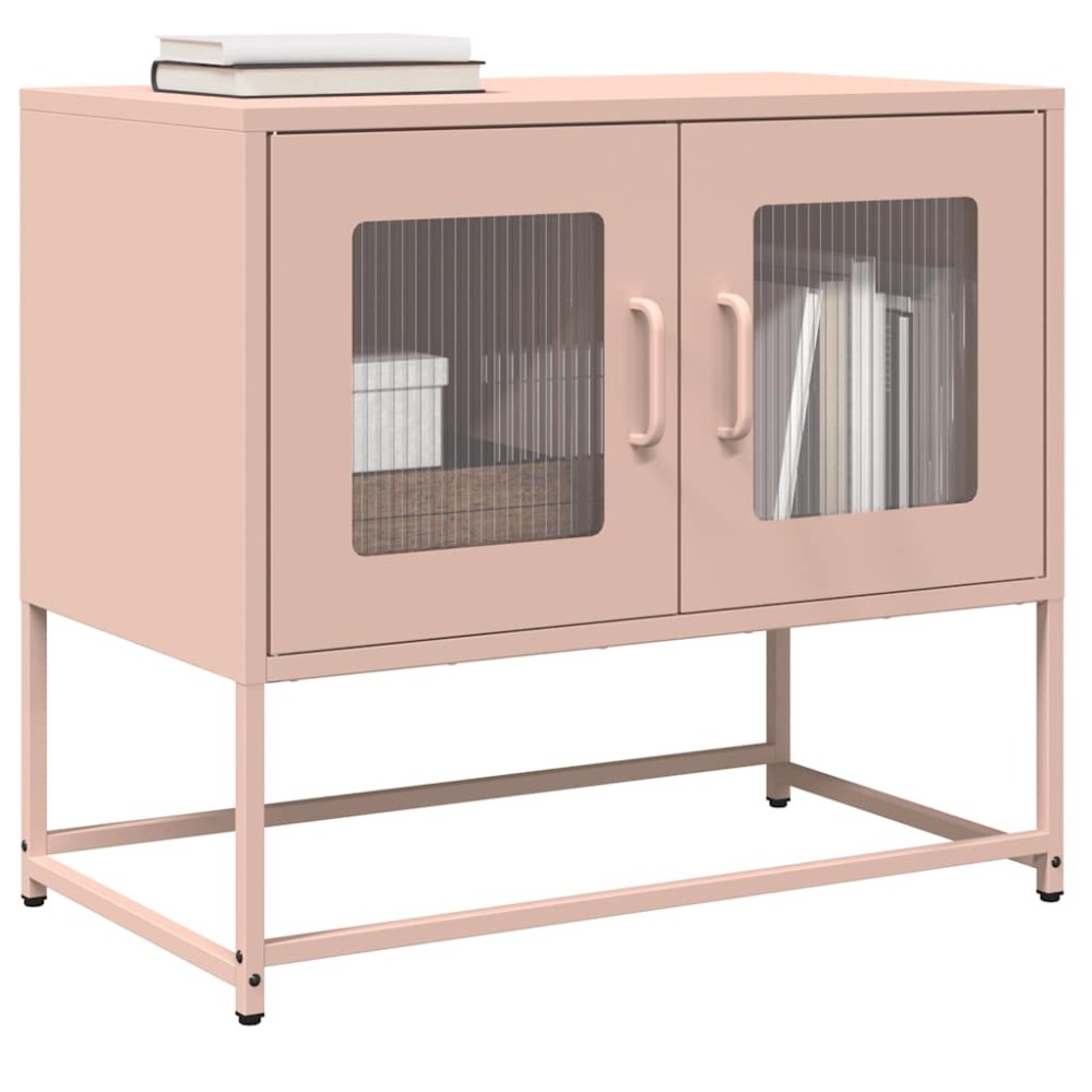ντουλάπι τηλεόρασης vidaXL Ροζ 68x39x60,5 cm Ατσάλι ψυχρής έλασης