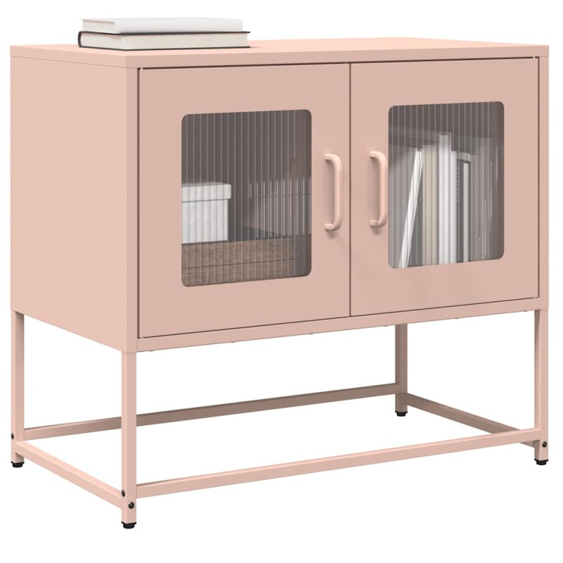 ντουλάπι τηλεόρασης vidaXL Ροζ 68x39x60,5 cm Ατσάλι ψυχρής έλασης