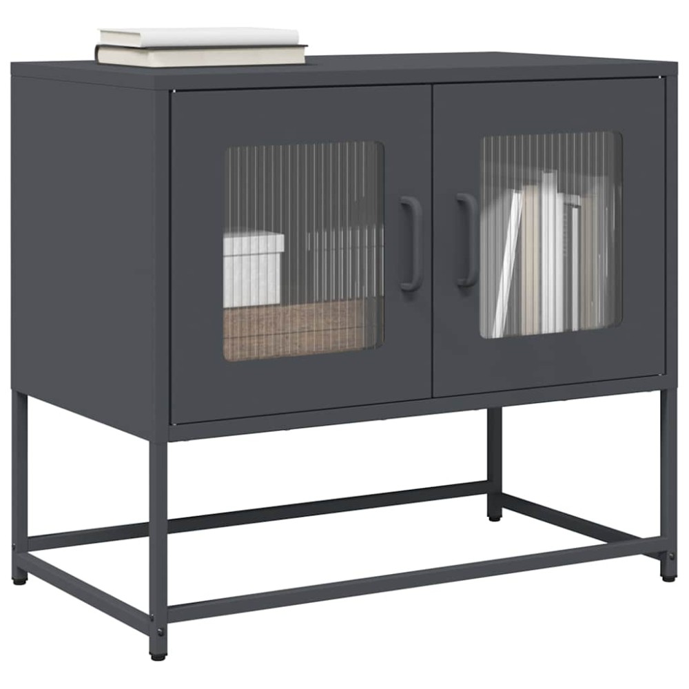 ντουλάπι τηλεόρασης vidaXL Ανθρακί 68x39x60,5 cm Ατσάλι ψυχρής έλασης