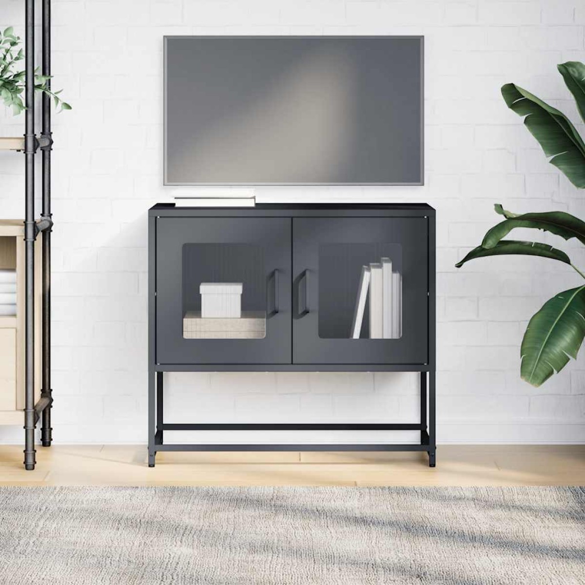 ντουλάπι τηλεόρασης vidaXL Ανθρακί 68x39x60,5 cm Ατσάλι ψυχρής έλασης
