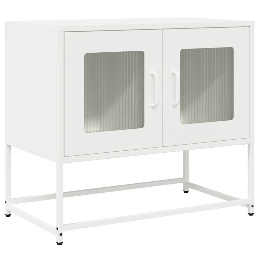 ντουλάπι τηλεόρασης vidaXL Λευκό 68x39x60,5cm από χάλυβα ψυχρής έλασης