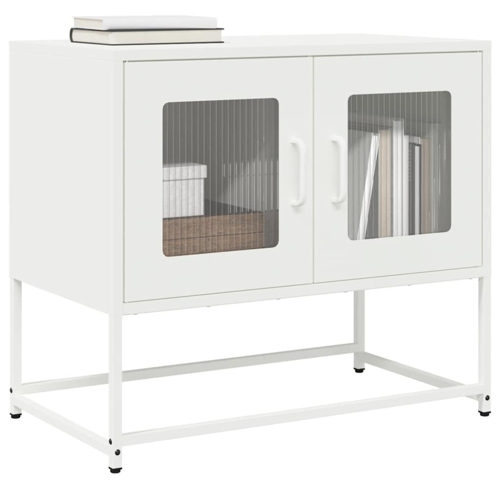 ντουλάπι τηλεόρασης vidaXL Λευκό 68x39x60,5cm από χάλυβα ψυχρής έλασης