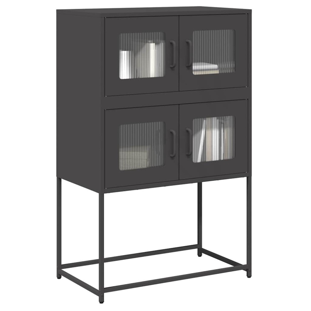 vidaXL Highboard Μαύρο 68x39x107 cm Ατσάλι