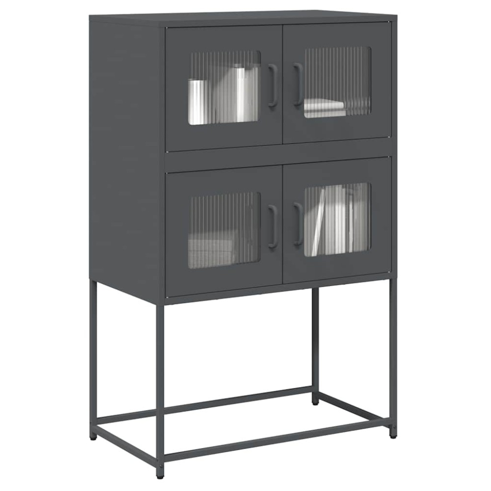 vidaXL Highboard Ανθρακί 68x39x107 cm Χάλυβας