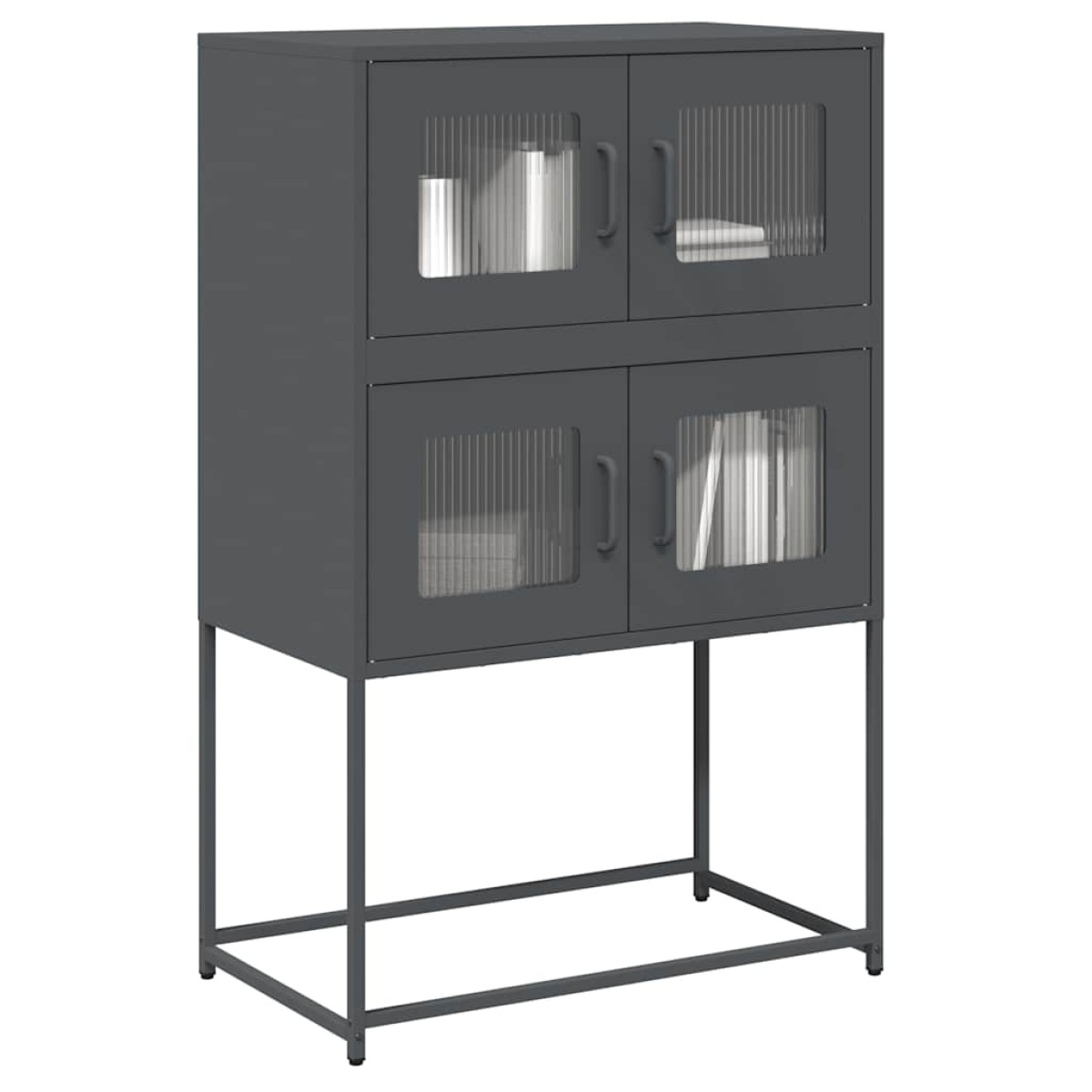 vidaXL Highboard Ανθρακί 68x39x107 cm Χάλυβας