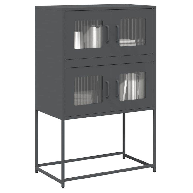 vidaXL Highboard Ανθρακί 68x39x107 cm Χάλυβας