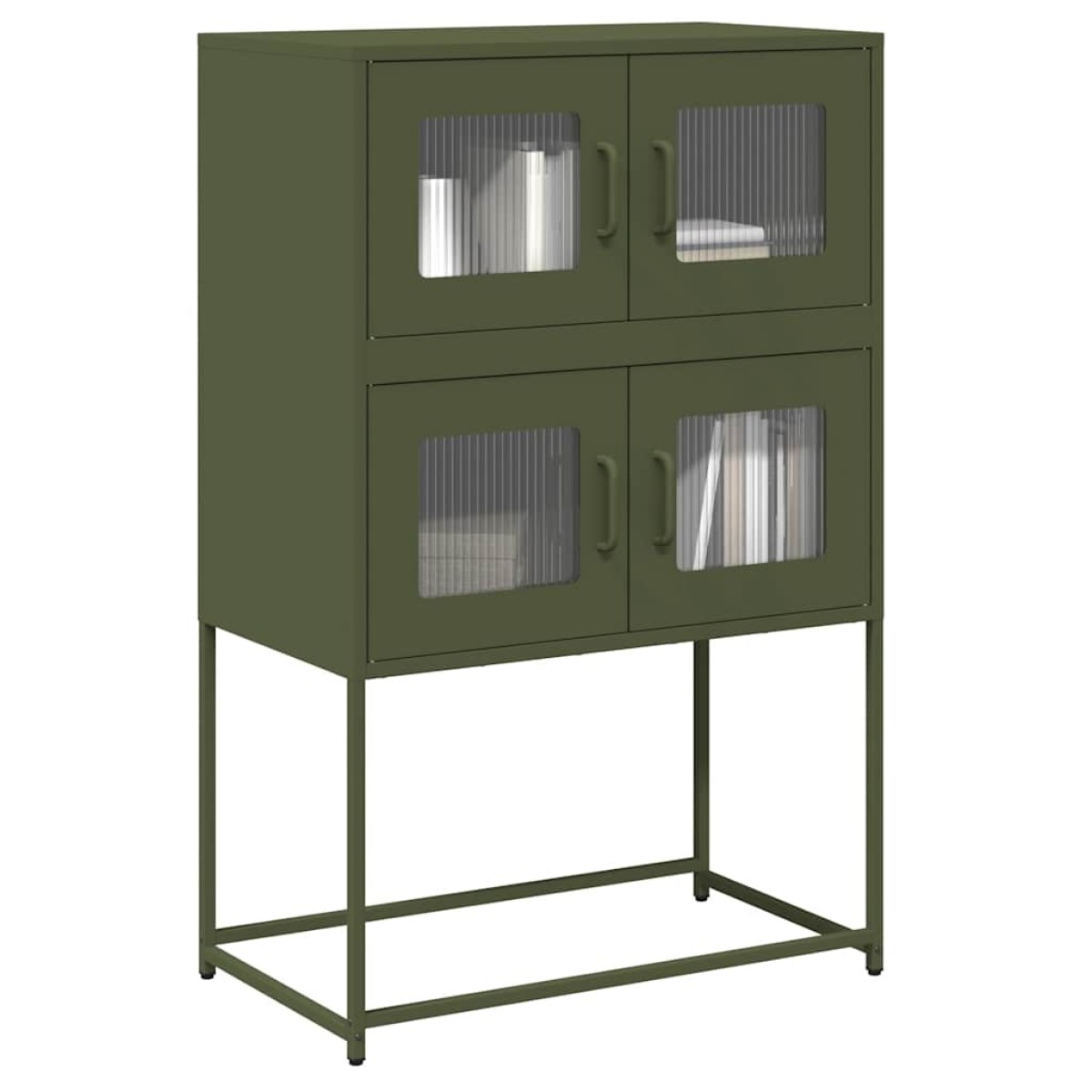 vidaXL Highboard Ελαιοπράσινο 68x39x107 cm Ατσάλι