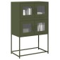 vidaXL Highboard Ελαιοπράσινο 68x39x107 cm Ατσάλι