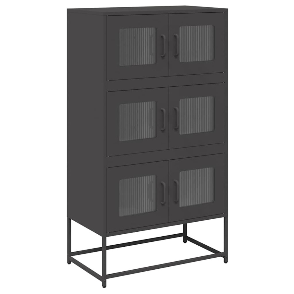 vidaXL Highboard Μαύρο 68x39x123 cm Χάλυβας