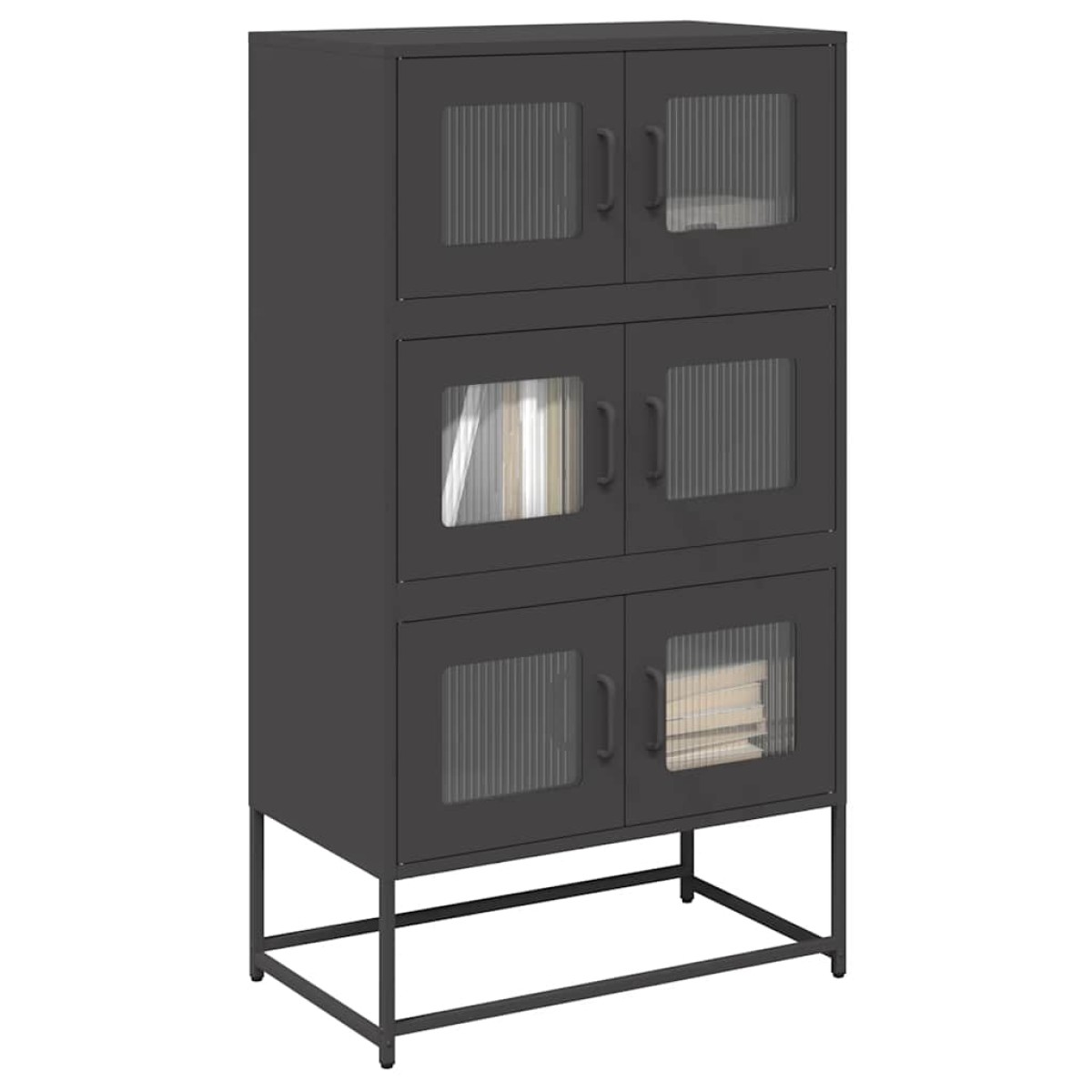 vidaXL Highboard Μαύρο 68x39x123 cm Χάλυβας