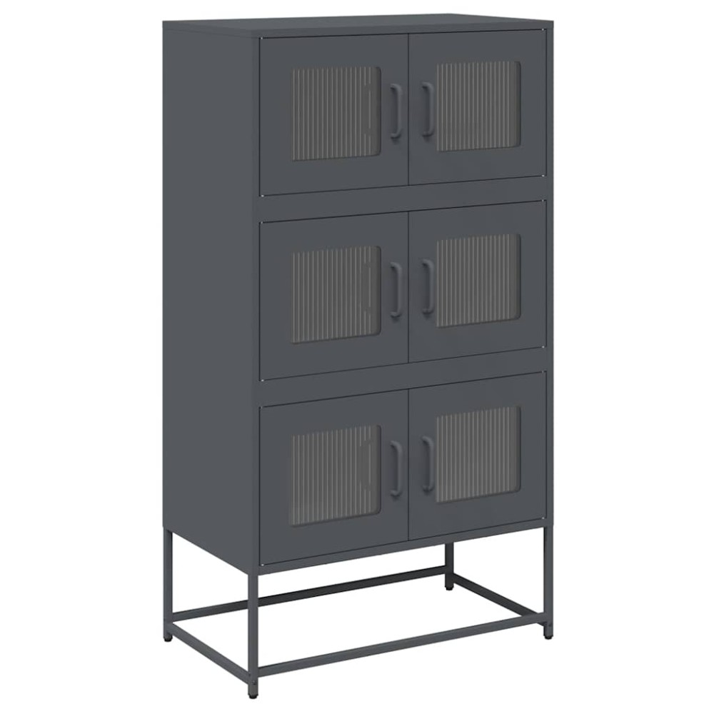 vidaXL Highboard Ανθρακί 68x39x123 cm Χάλυβας