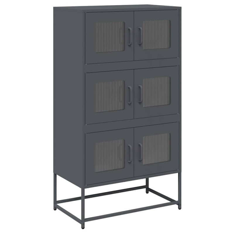vidaXL Highboard Ανθρακί 68x39x123 cm Χάλυβας