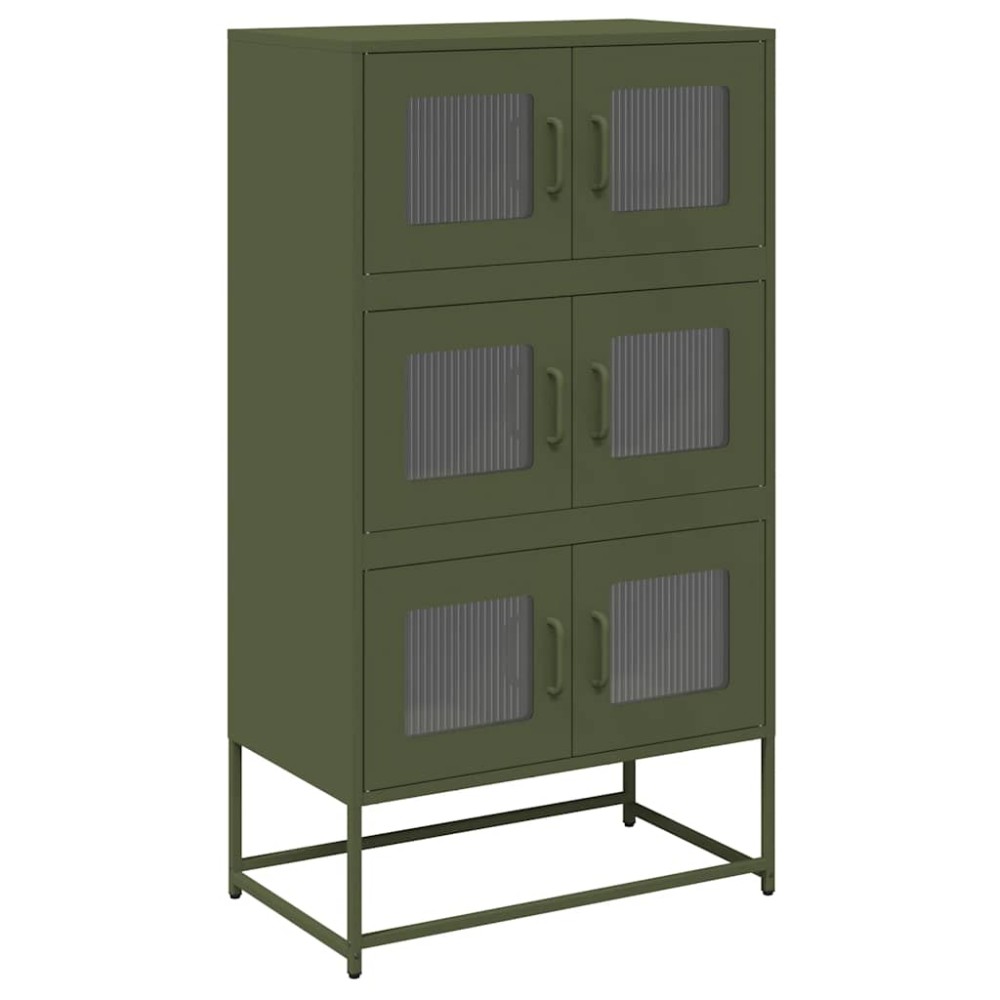 vidaXL Highboard Ελαιοπράσινο 68x39x123 cm Ατσάλι
