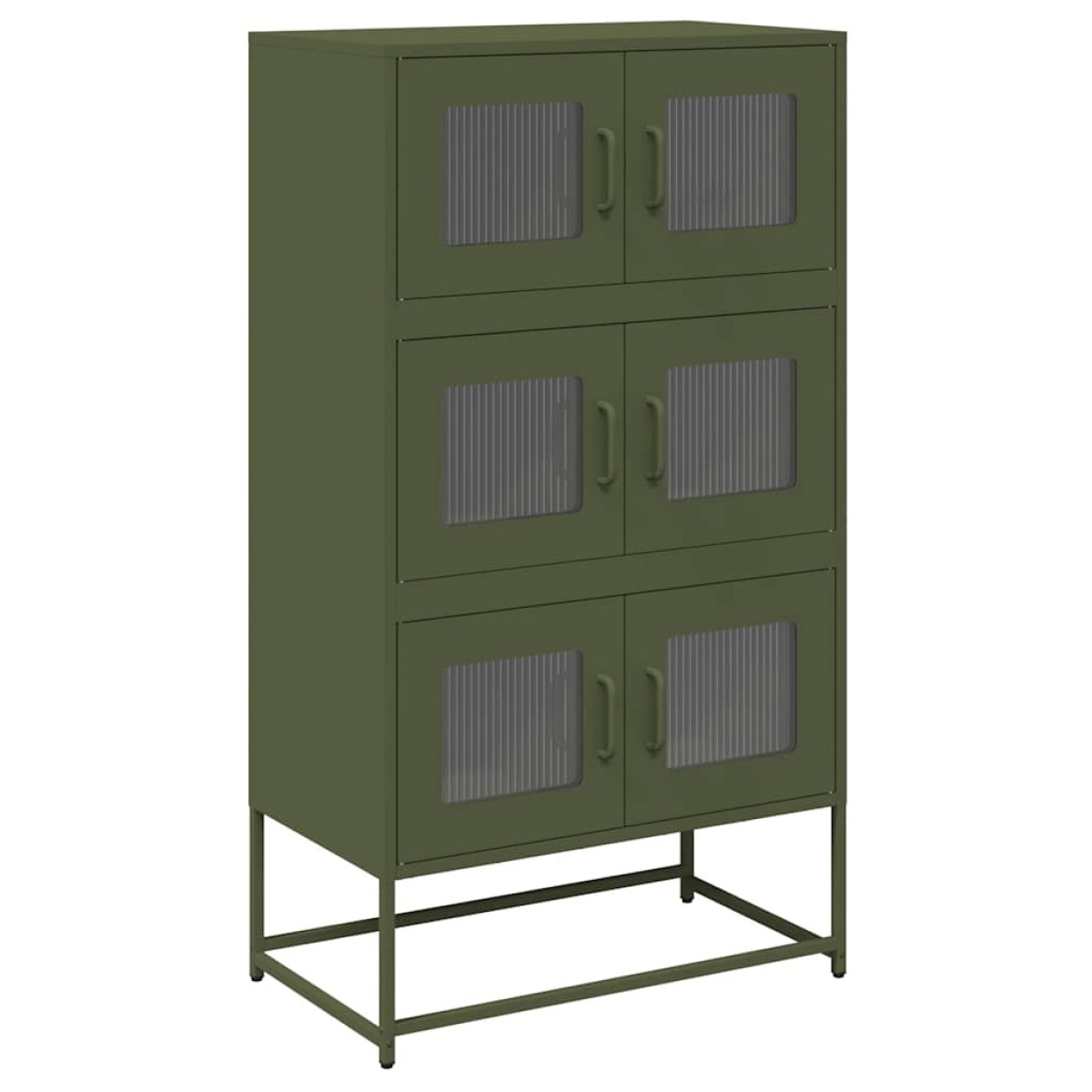 vidaXL Highboard Ελαιοπράσινο 68x39x123 cm Ατσάλι