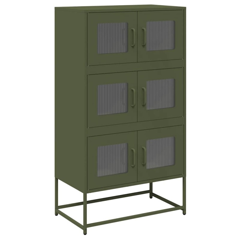 vidaXL Highboard Ελαιοπράσινο 68x39x123 cm Ατσάλι