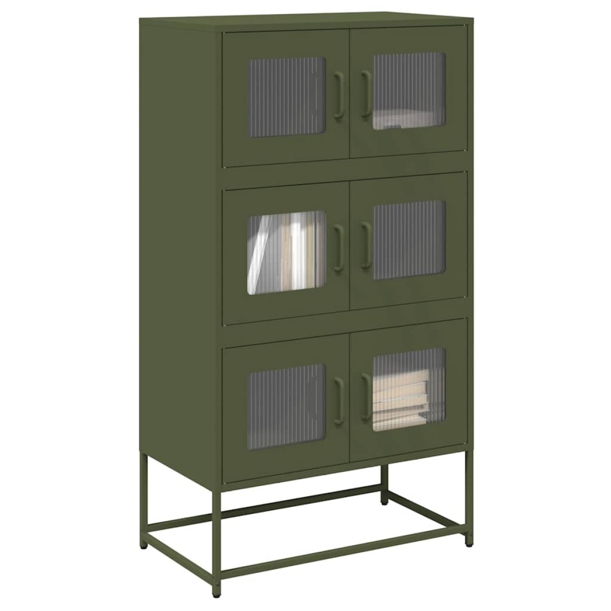 vidaXL Highboard Ελαιοπράσινο 68x39x123 cm Ατσάλι