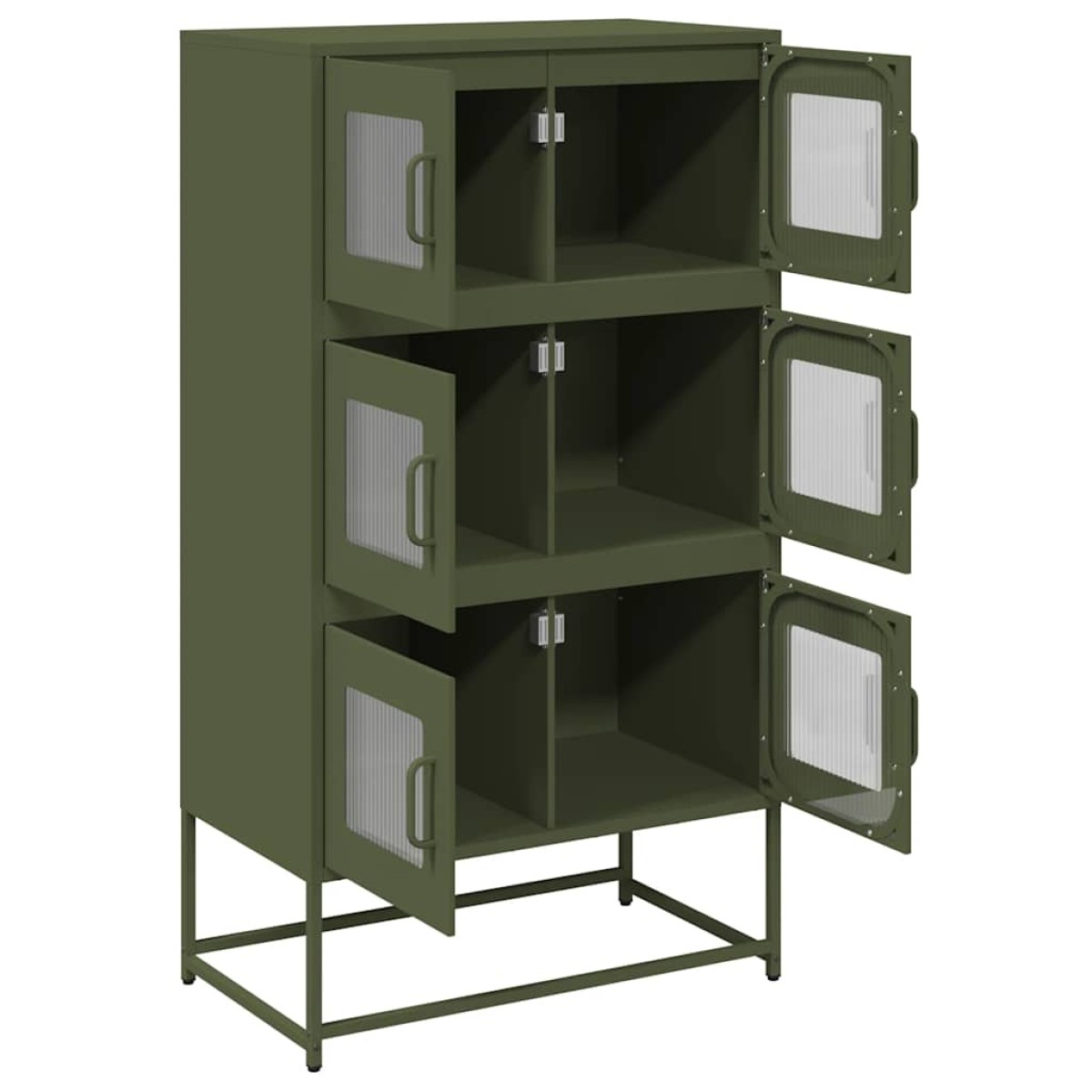 vidaXL Highboard Ελαιοπράσινο 68x39x123 cm Ατσάλι
