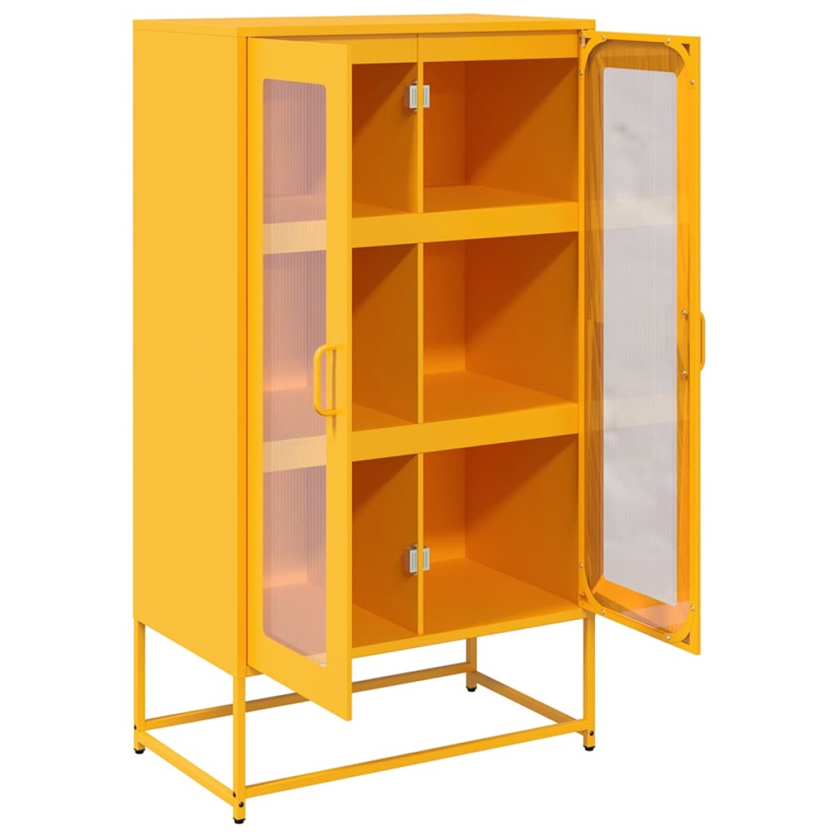 vidaXL Highboard Μουστάρδα κίτρινη 68x39x123 cm Χάλυβας