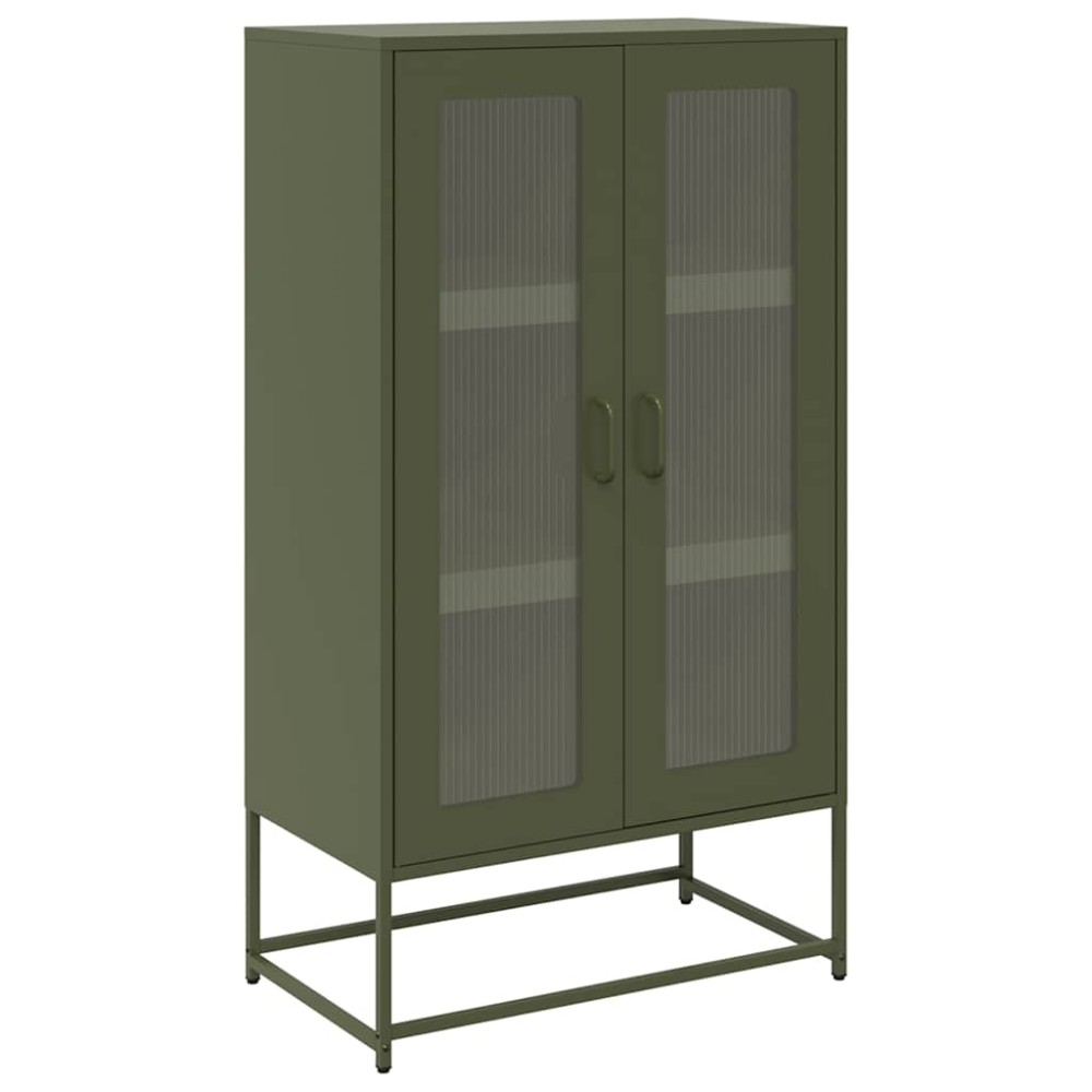 vidaXL Highboard Ελαιοπράσινο 68x39x123 cm Ατσάλι
