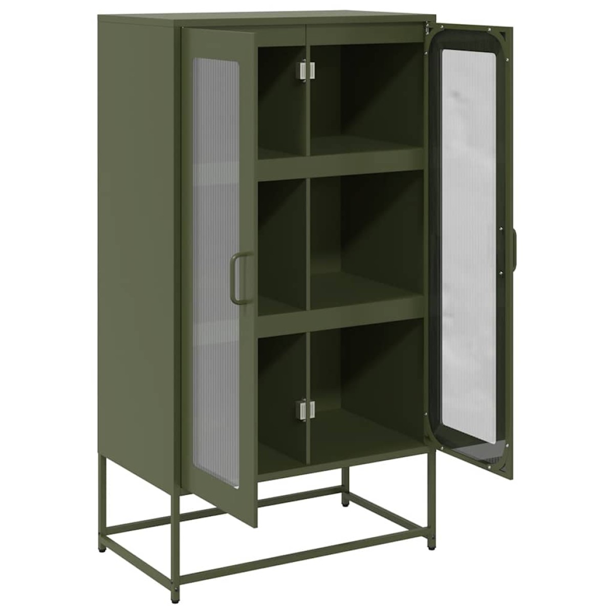 vidaXL Highboard Ελαιοπράσινο 68x39x123 cm Ατσάλι