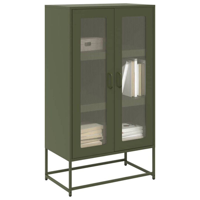 vidaXL Highboard Ελαιοπράσινο 68x39x123 cm Ατσάλι