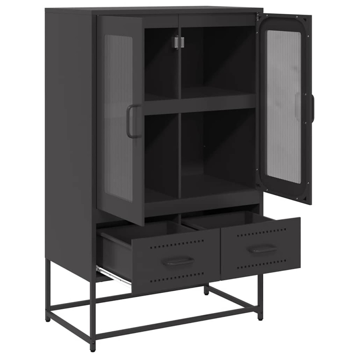 vidaXL Ντουλάπι Μαύρο 68x39x111,5 εκ. από Χάλυβα