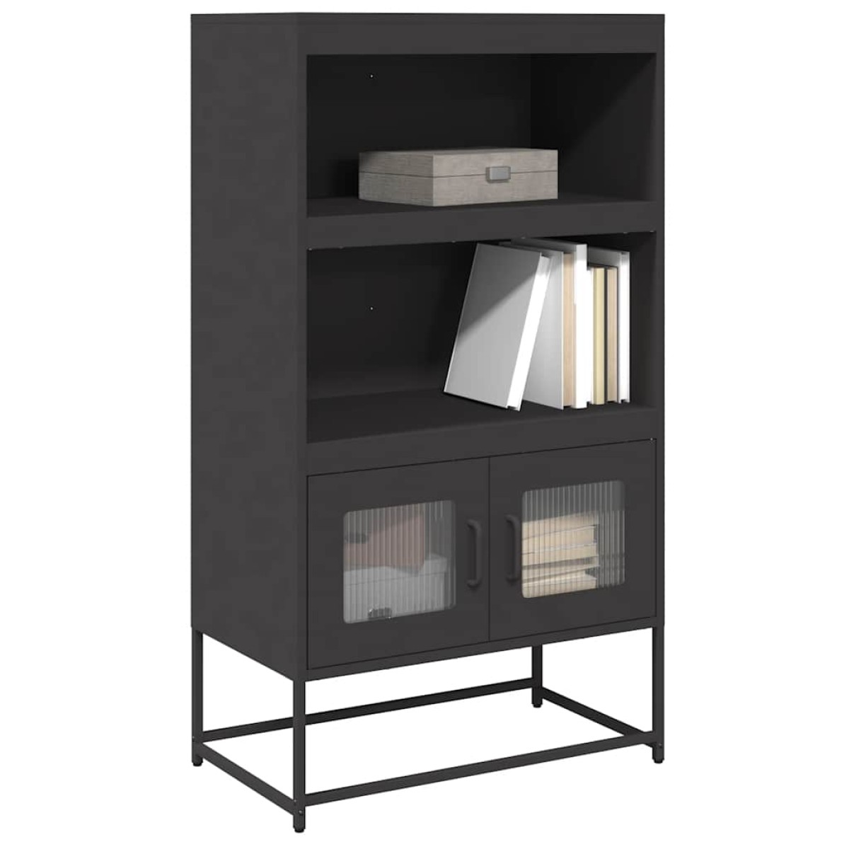 vidaXL Highboard Μαύρο 68x39x123 cm Χάλυβας