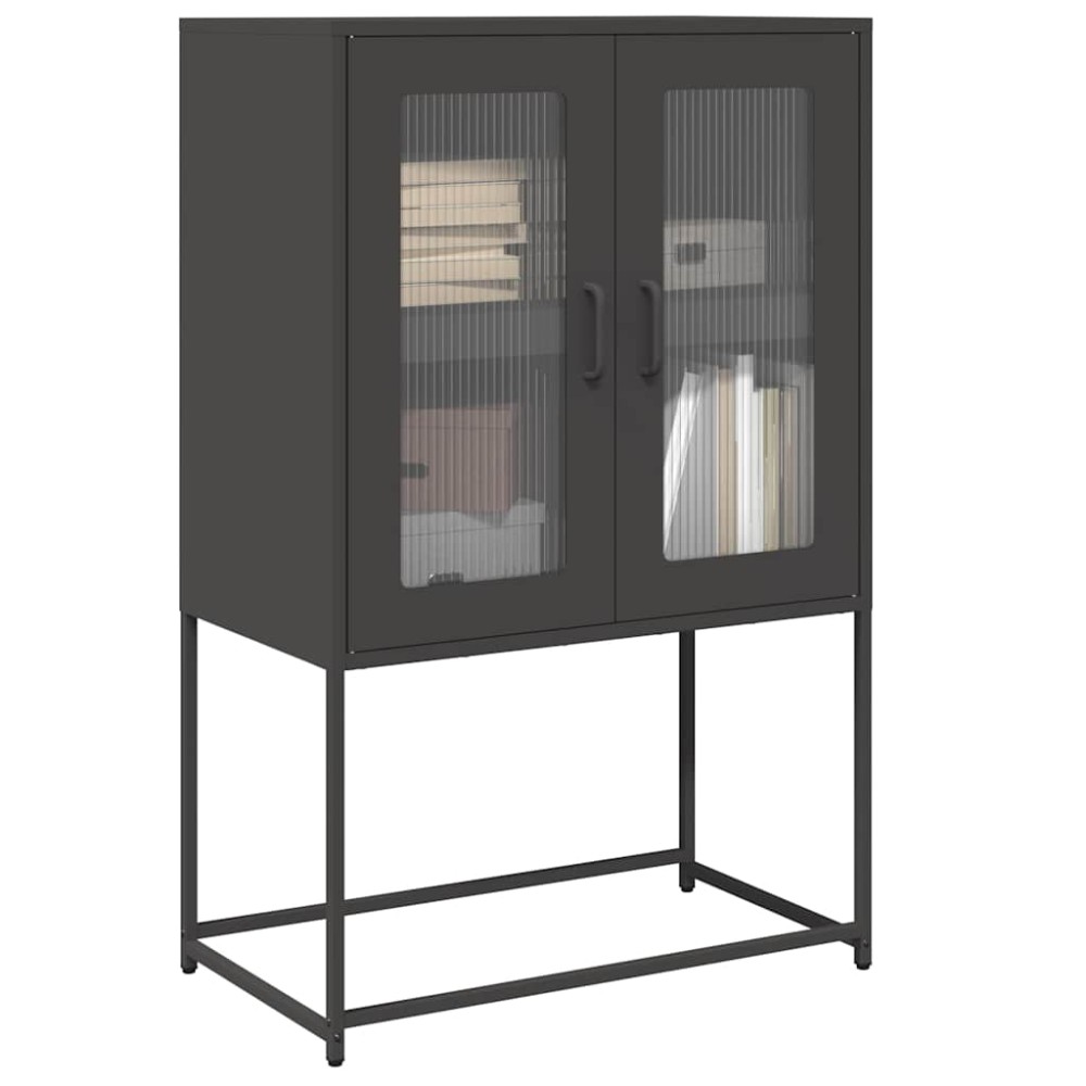 vidaXL Highboard Μαύρο 68x39x107 cm Ατσάλι