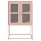 vidaXL Highboard Ροζ 68x39x107 cm Ατσάλι