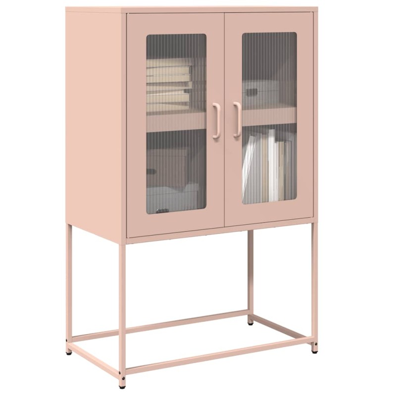 vidaXL Highboard Ροζ 68x39x107 cm Ατσάλι