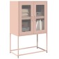 vidaXL Highboard Ροζ 68x39x107 cm Ατσάλι