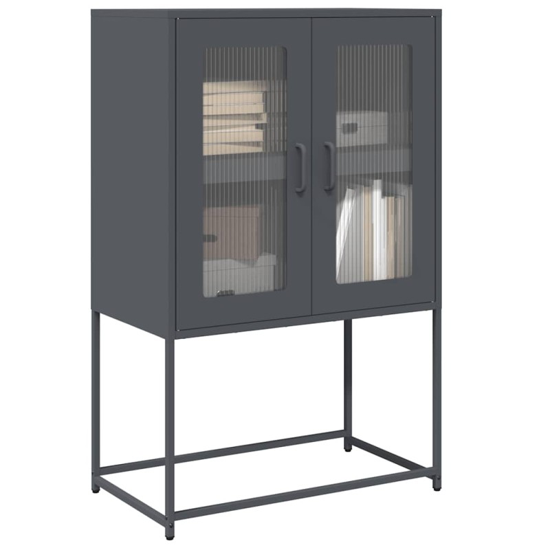 vidaXL Highboard Ανθρακί 68x39x107 cm Χάλυβας