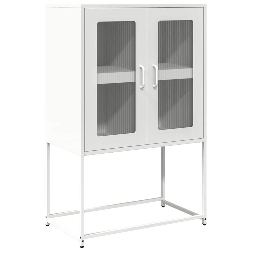 vidaXL Highboard Λευκό 68x39x107 cm Ατσάλι
