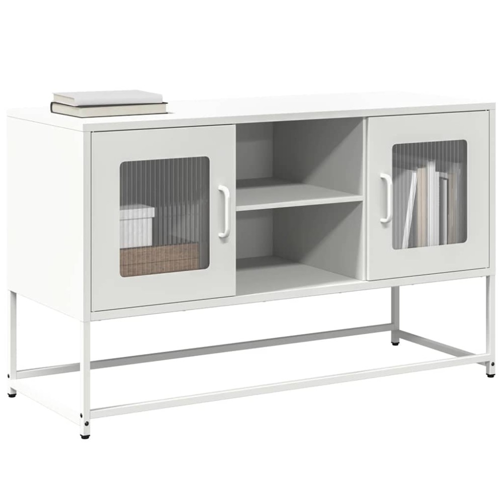 vidaXL Έπιπλο Τηλεόρασης Λευκό 100,5x39x60,5 εκ. από Ατσάλι