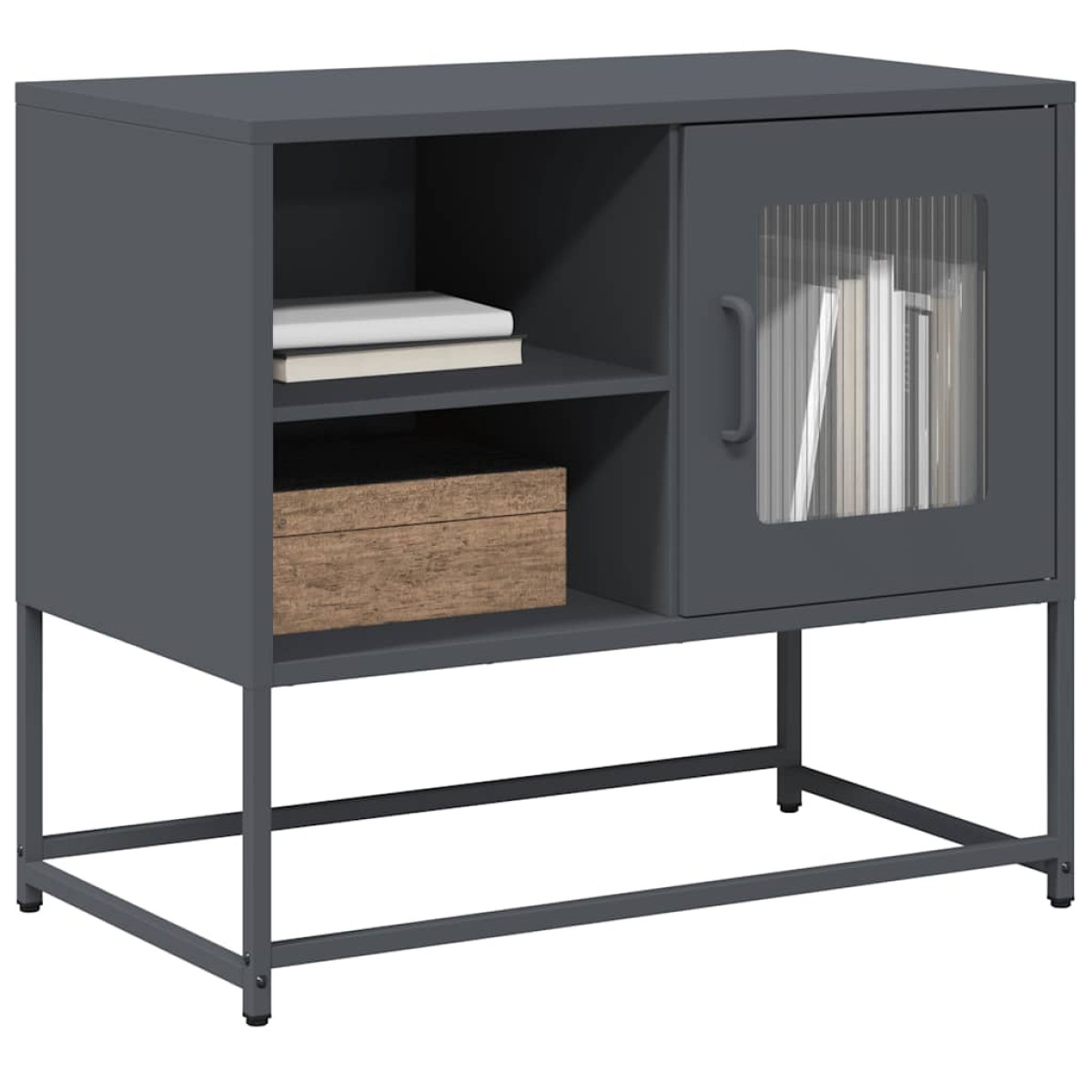 vidaXL Έπιπλο Τηλεόρασης Ανθρακί 68x39x60,5 εκ. από Χάλυβα