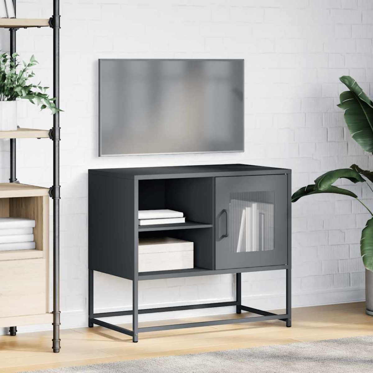 vidaXL Έπιπλο Τηλεόρασης Ανθρακί 68x39x60,5 εκ. από Χάλυβα
