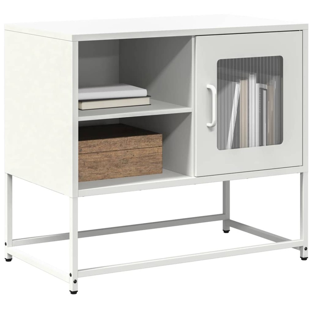 vidaXL Έπιπλο Τηλεόρασης Λευκό 68x39x60,5 εκ. από Χάλυβα