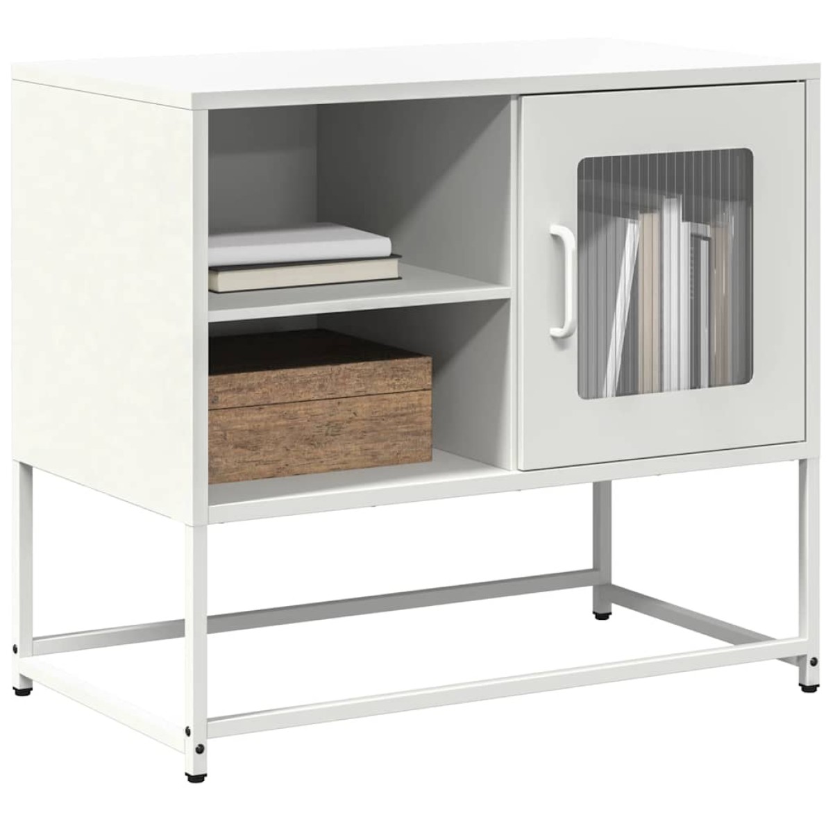 vidaXL Έπιπλο Τηλεόρασης Λευκό 68x39x60,5 εκ. από Χάλυβα
