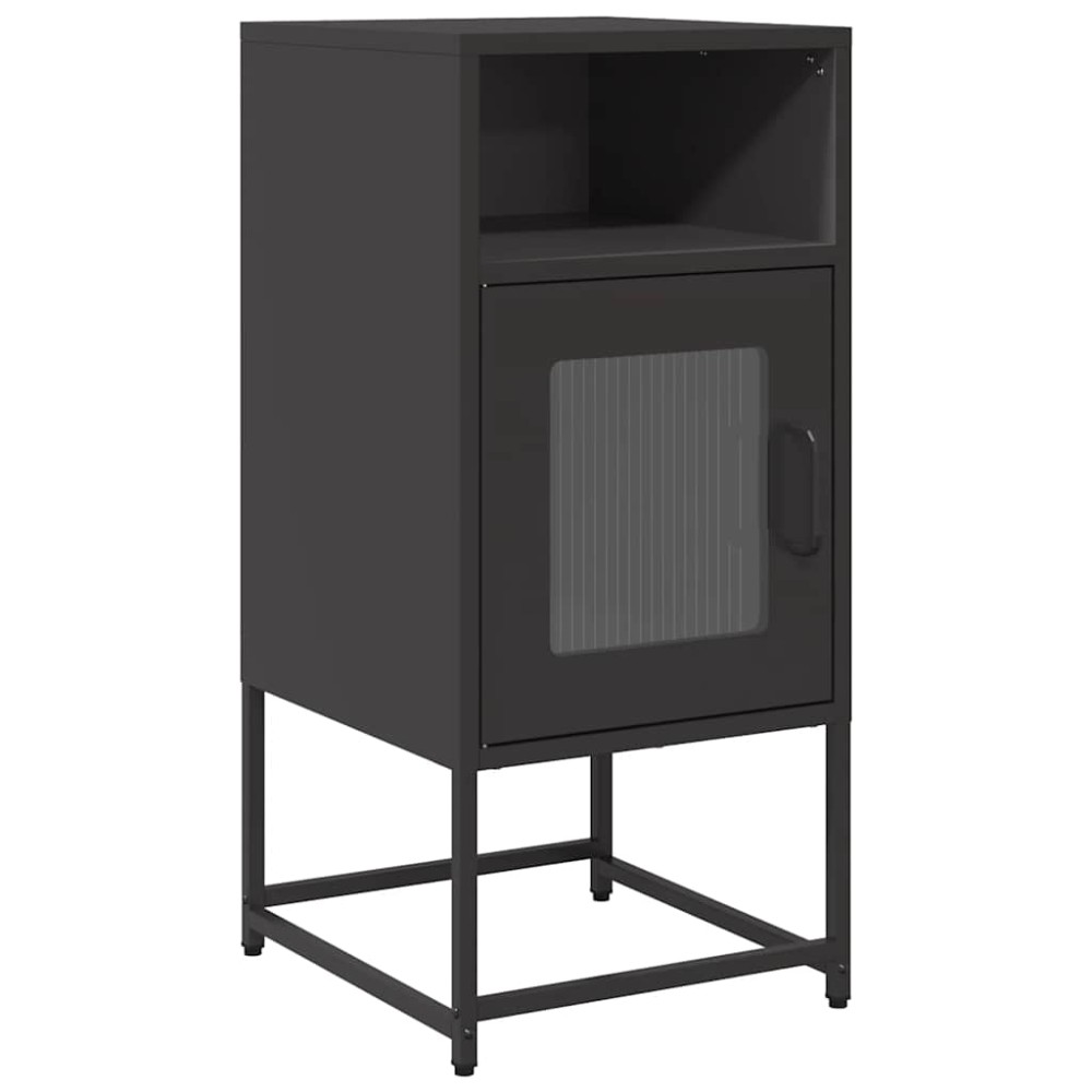 vidaXL Κομοδίνο Μαύρο 36x39x78 cm από χάλυβα ψυχρής έλασης