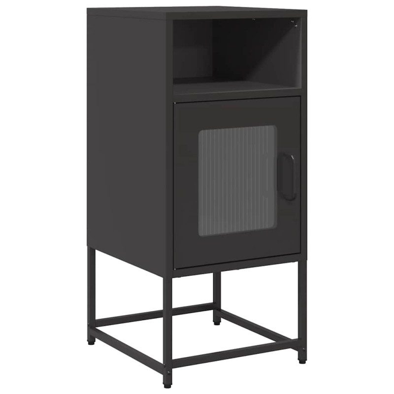 vidaXL Κομοδίνο Μαύρο 36x39x78 cm από χάλυβα ψυχρής έλασης
