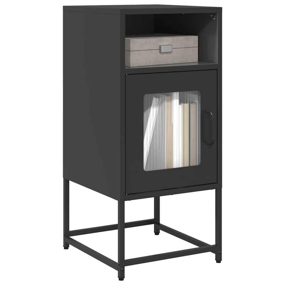 vidaXL Κομοδίνο Μαύρο 36x39x78 cm από χάλυβα ψυχρής έλασης