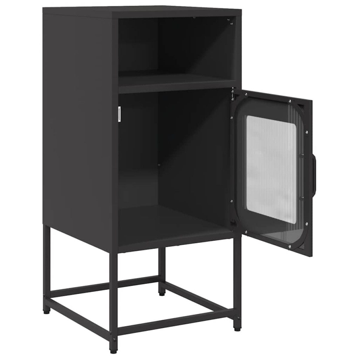 vidaXL Κομοδίνο Μαύρο 36x39x78 cm από χάλυβα ψυχρής έλασης