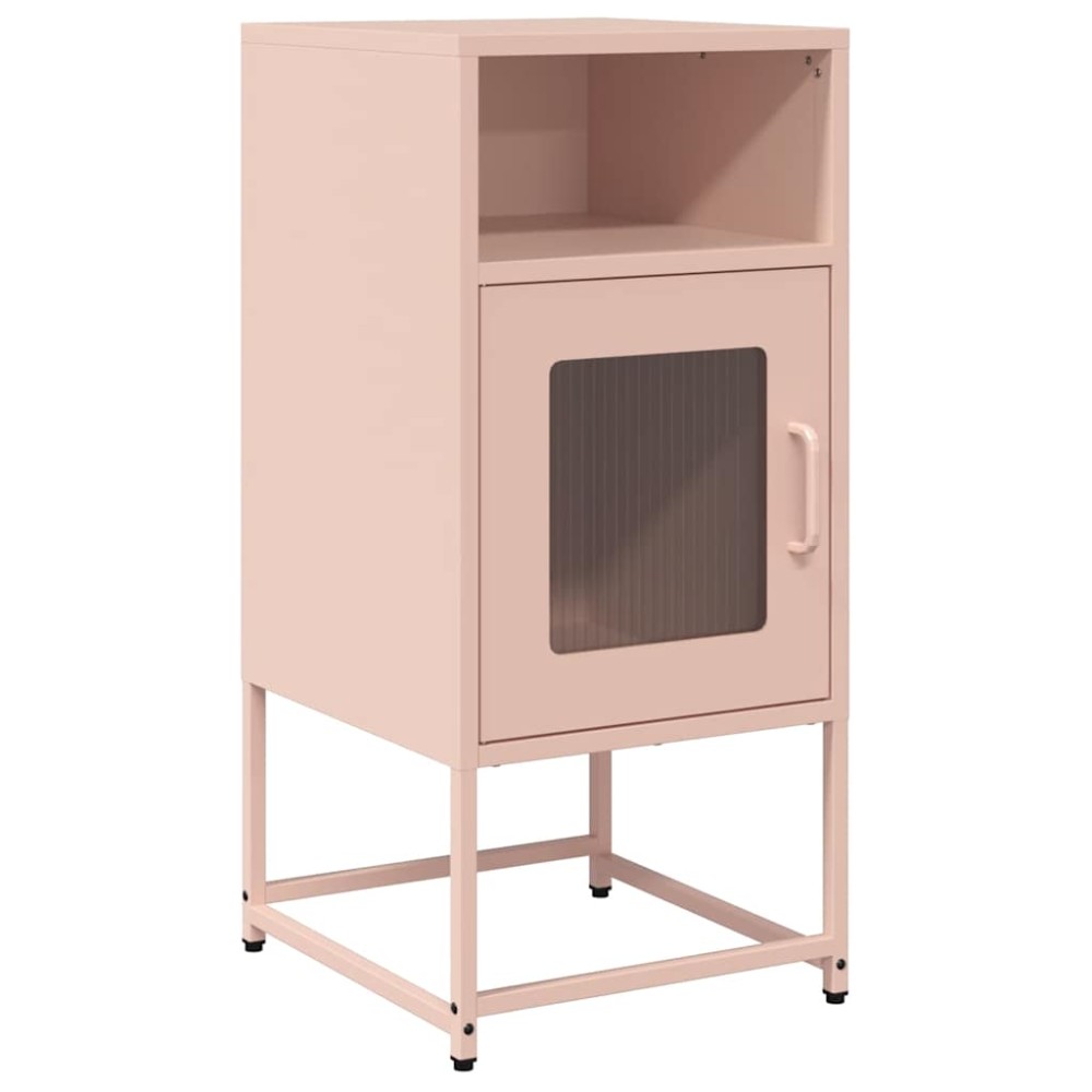 vidaXL Κομοδίνο ροζ 36x39x78 cm από χάλυβα ψυχρής έλασης