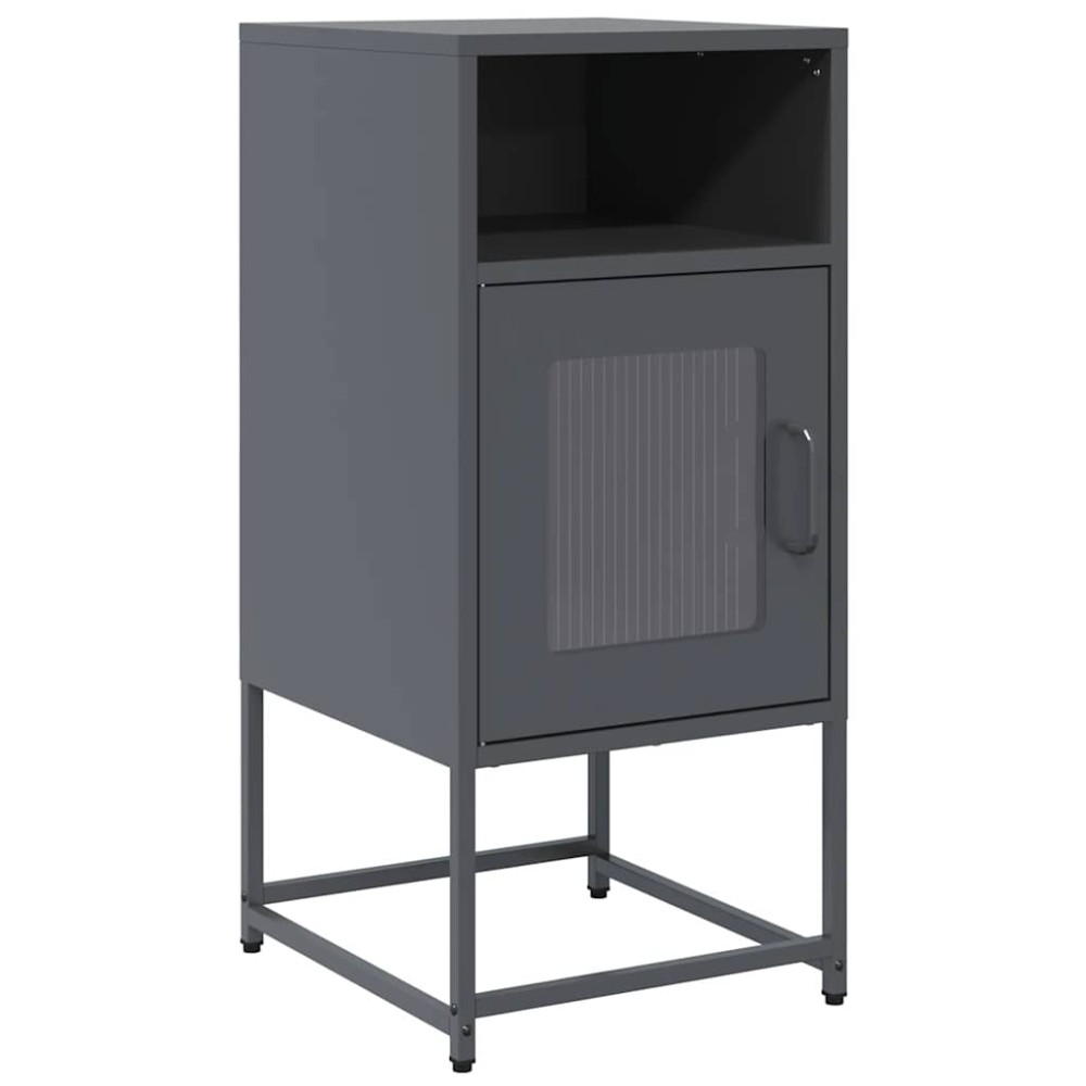 vidaXL Κομοδίνο ανθρακί 36x39x78 cm από χάλυβα ψυχρής έλασης